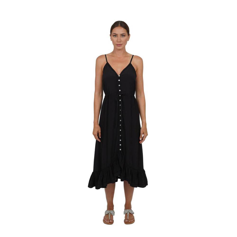 NEW LOVE TOKEN denise midi dress in black